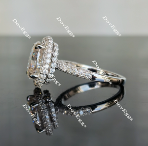 Bemyringsister three paved & halo moissanite engagement ring