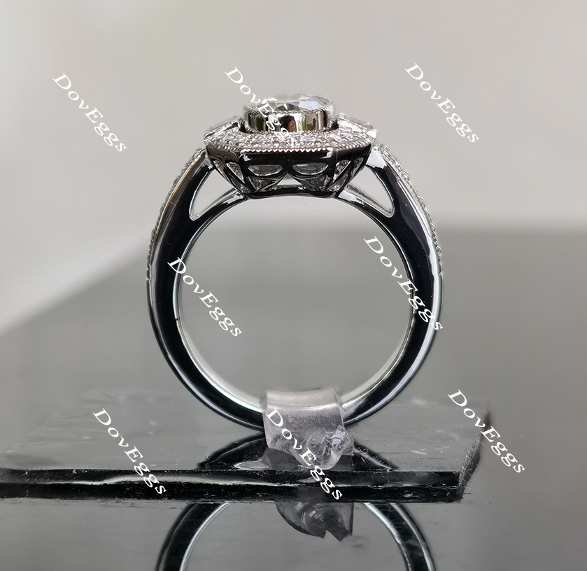 Doveggs halo moissanite engagement ring