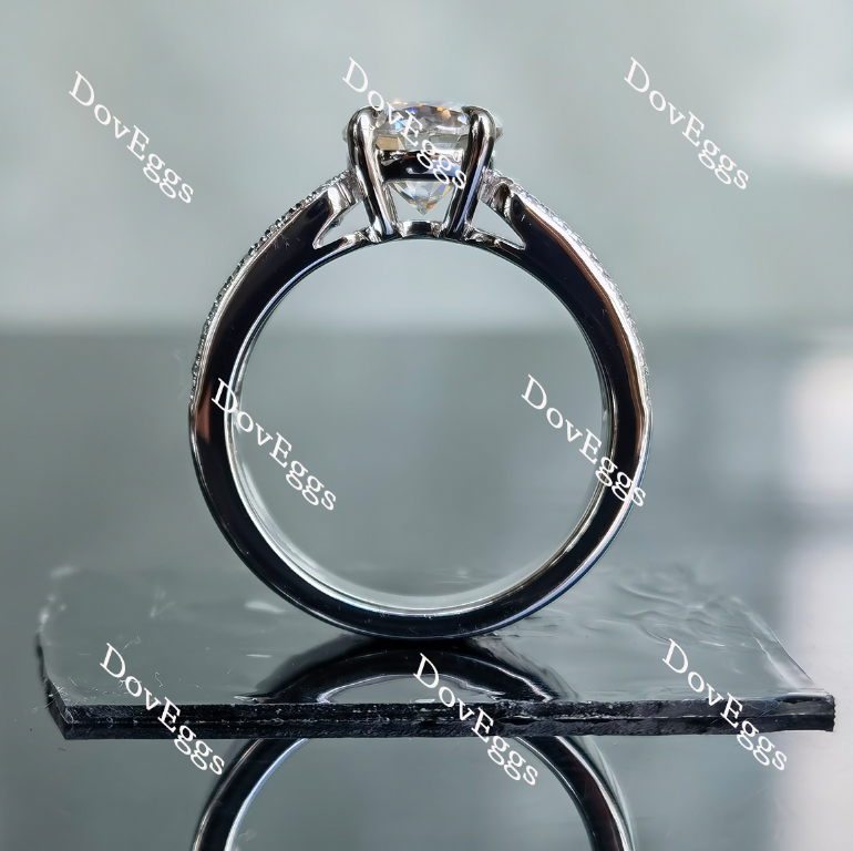 DovEggs half eternity pave moissanite engagement ring