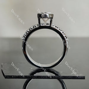 DovEggs oval bezel moissanite engagement ring