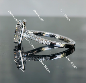 Doveggs pave halo radiant moissanite engagement ring