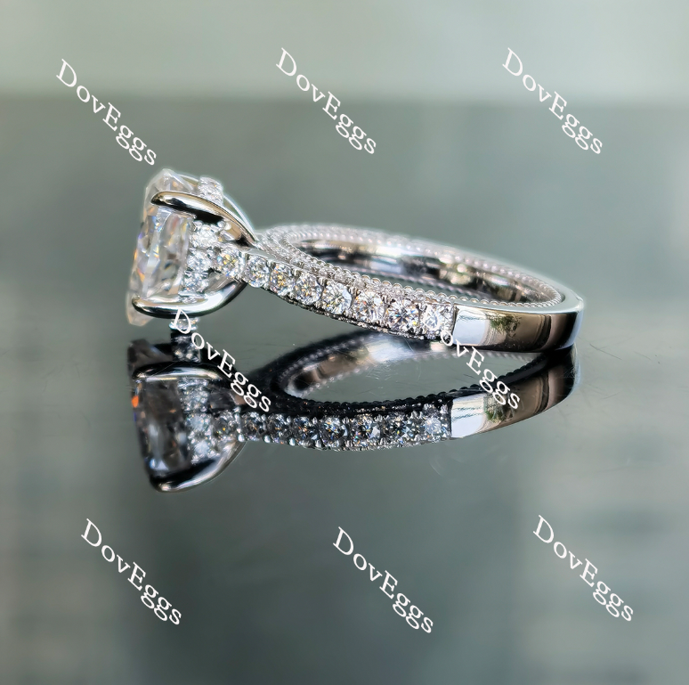 Doveggs half eternity paved moissanite engagement ring