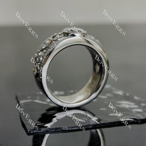 Doveggs pear half eternity pave bezel moissanite ring