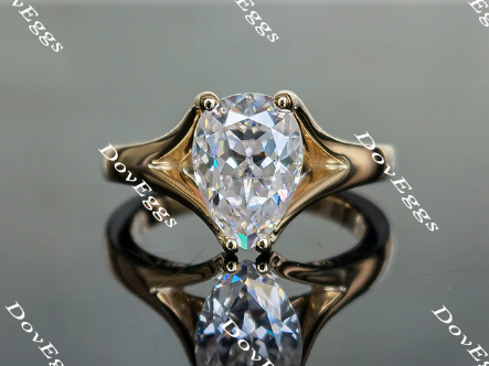 Doveggs solitaire split shank moissanite engagement ring