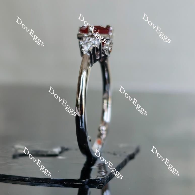 Doveggs radiant vivid pegion blood ruby engagement ring