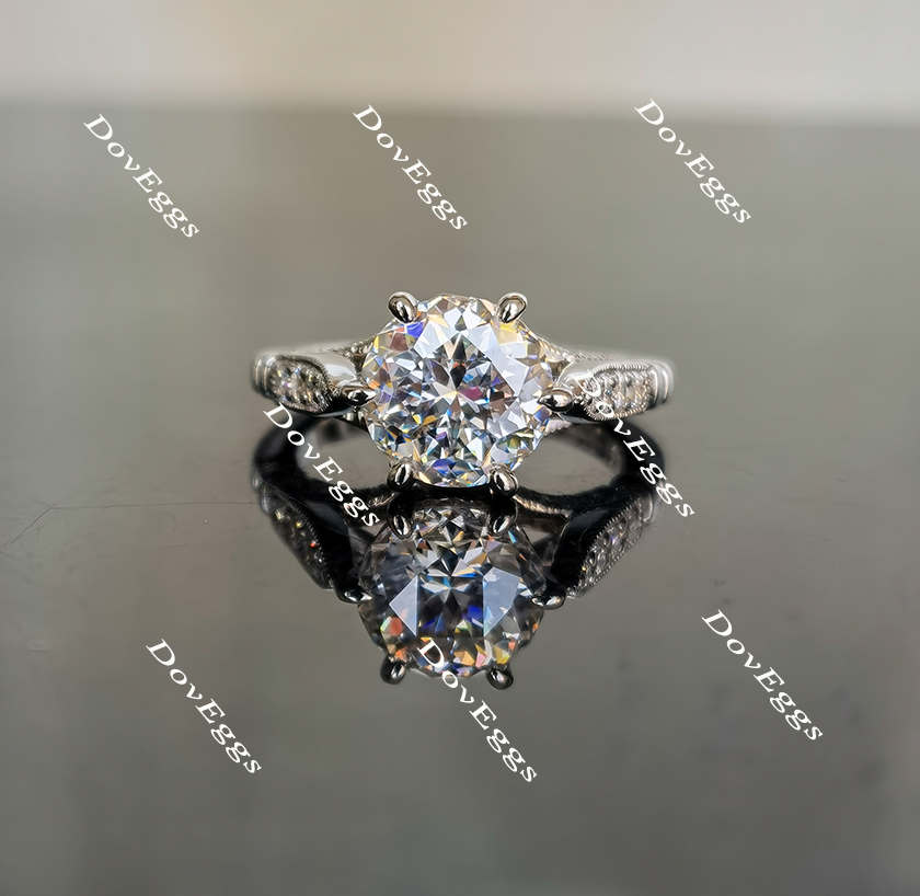 art deco moissanite engagement ring