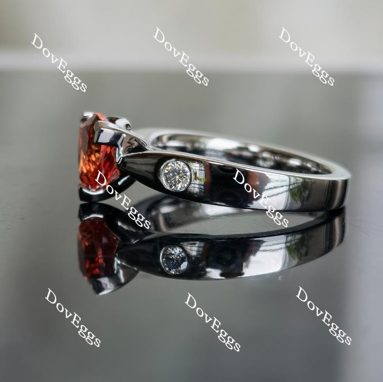 Doveggs fat trillion orange sapphire colored gem engagement ring