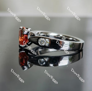 Doveggs fat trillion orange sapphire colored gem engagement ring