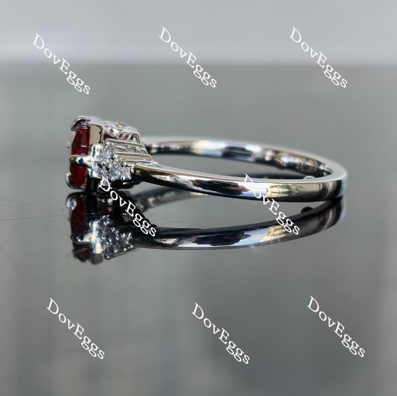 Doveggs radiant vivid pegion blood ruby engagement ring