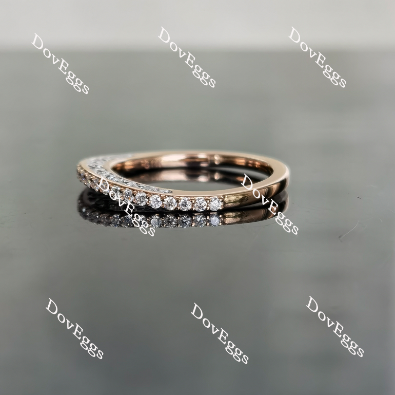 Doveggs round vintage half eternity pave moissanite/lab grown diamond wedding band-1.4mm band width